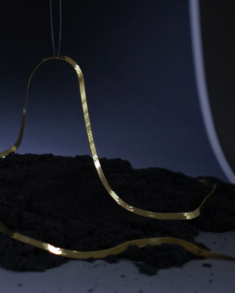 Vintage 14K Gold Herringbone Necklace