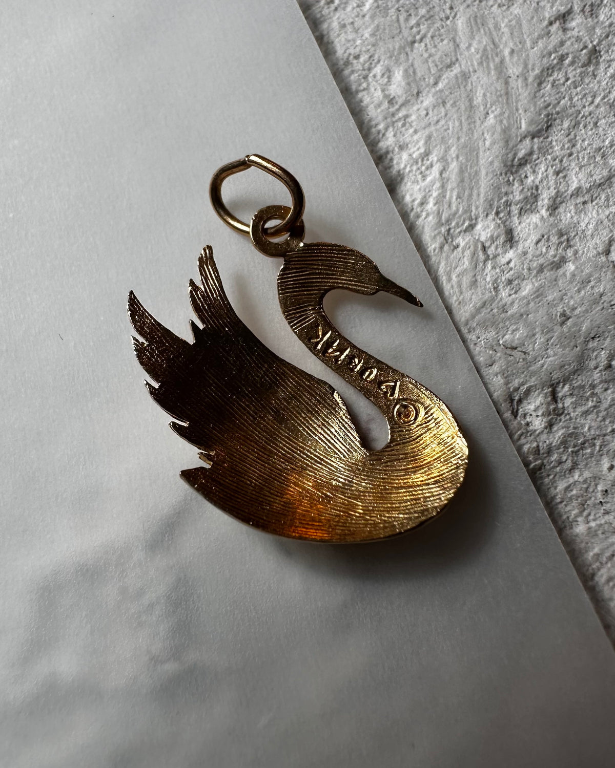 Hand-Engraved Swan Pendant