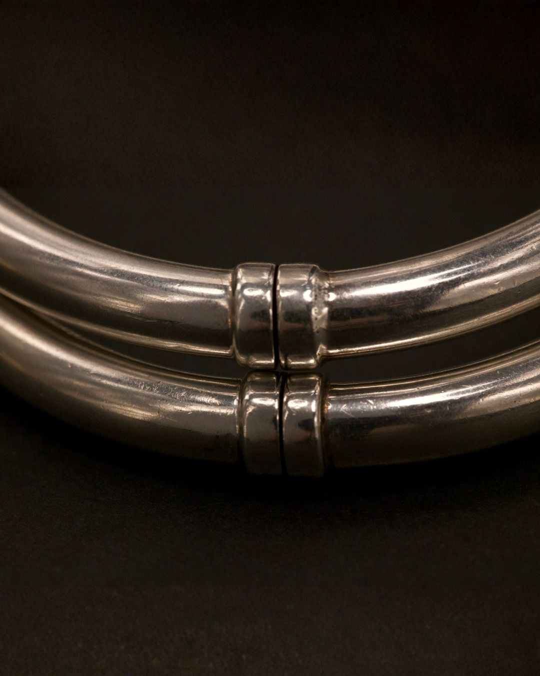 Vintage Sterling Silver Hinged Cuff Set