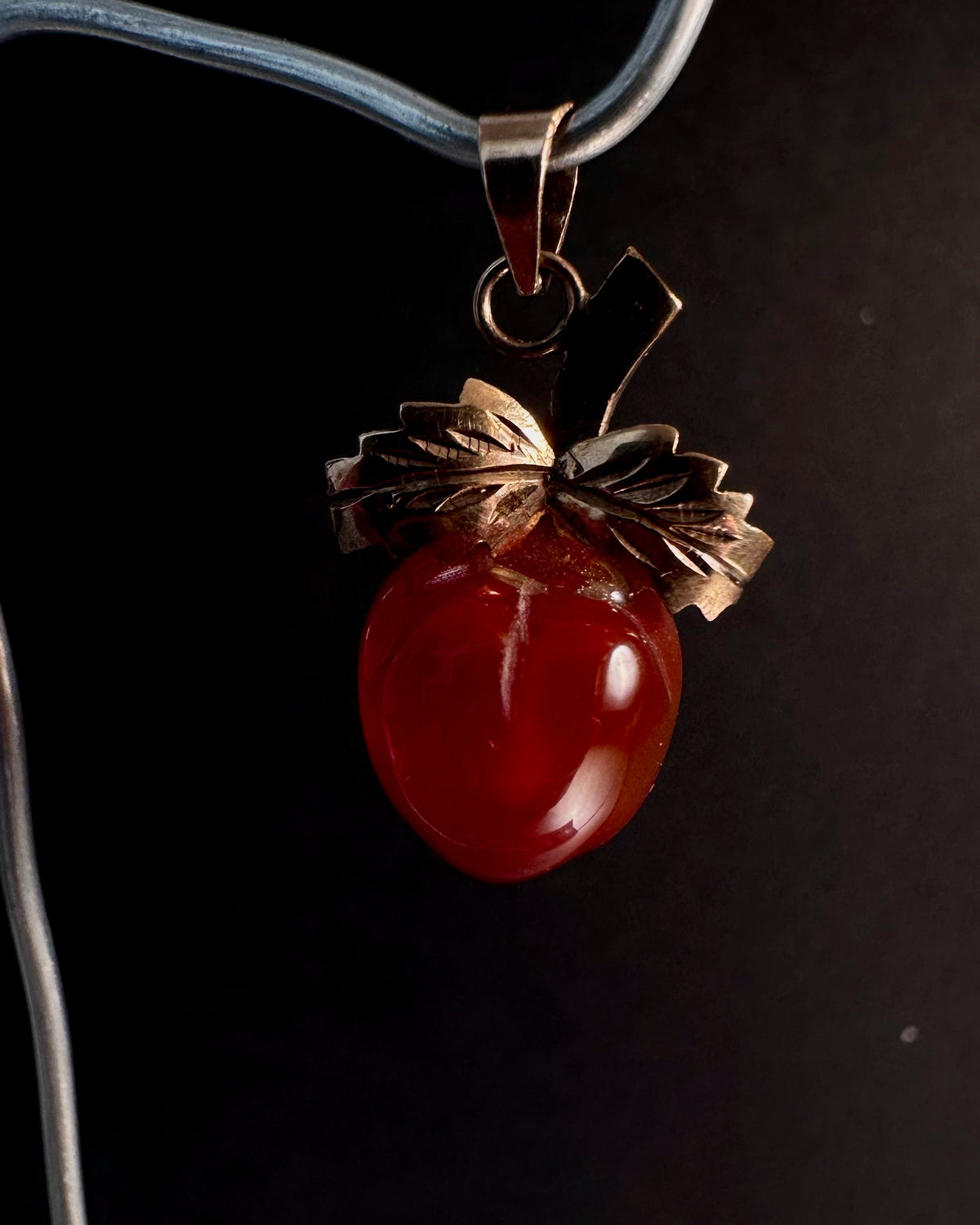 Red Jade Apple Pendant