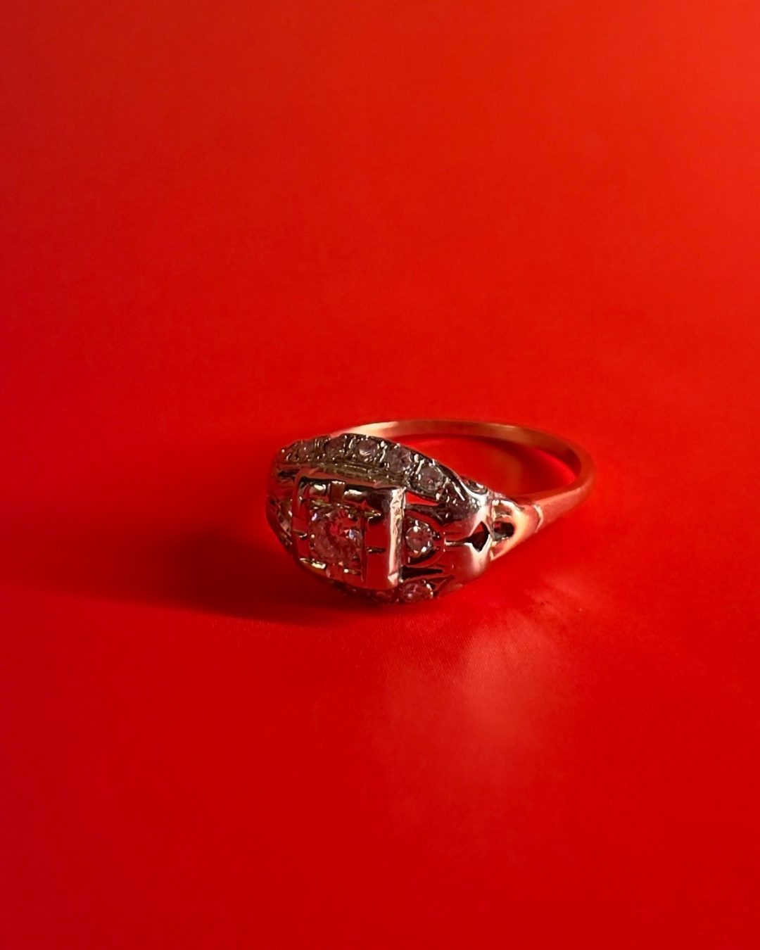 Vintage 14K Gold Diamond Band