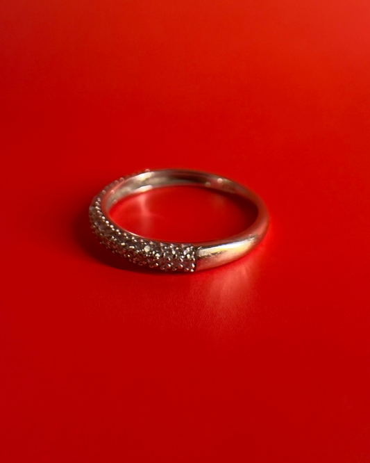 Vintage 18K Gold Pavé Half Eternity Band