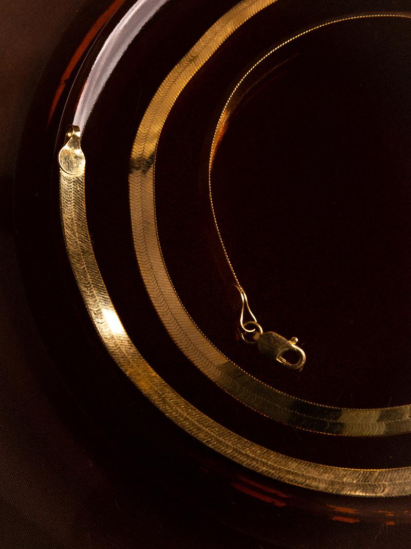 LIQUID GOLD HERRINGBONE CHAIN