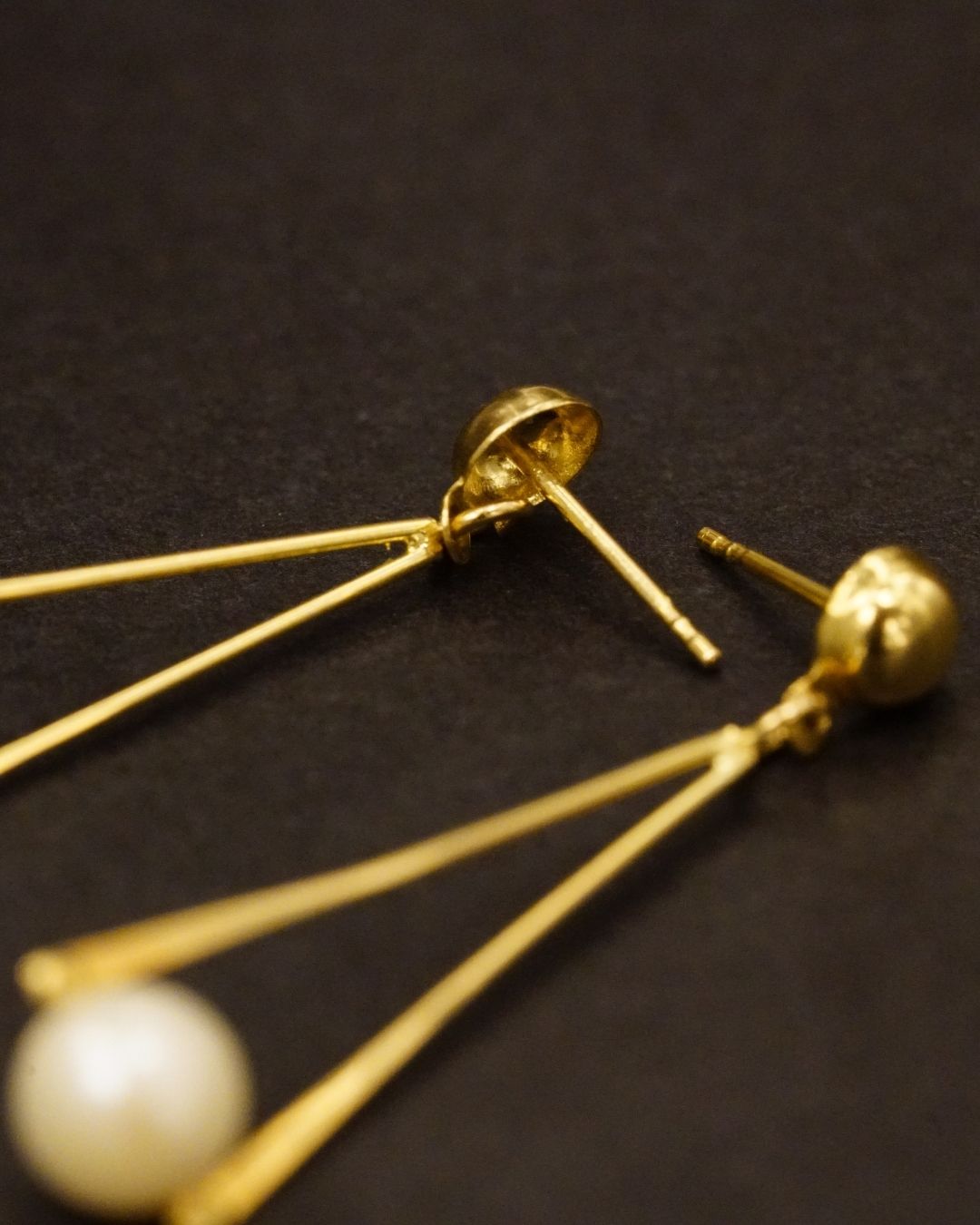Vintage Gold Pearl Earrings