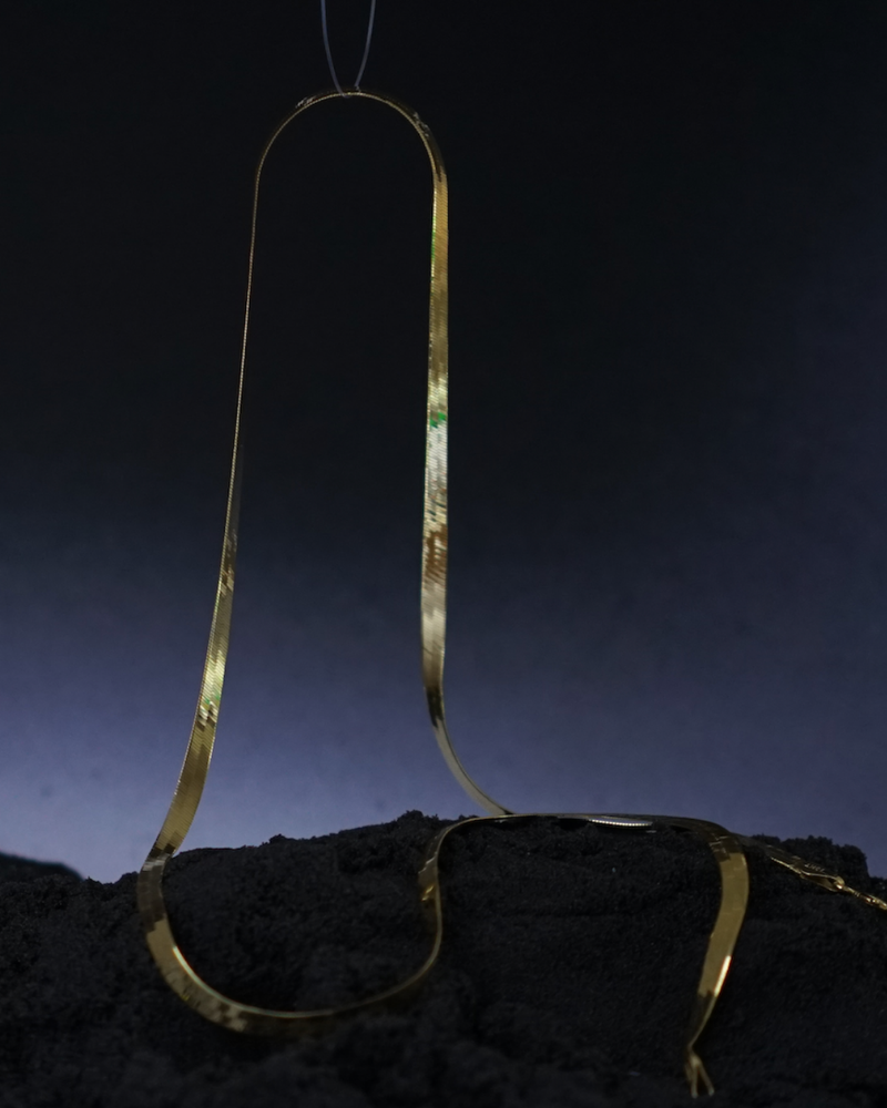 Vintage 14K Gold Herringbone Necklace