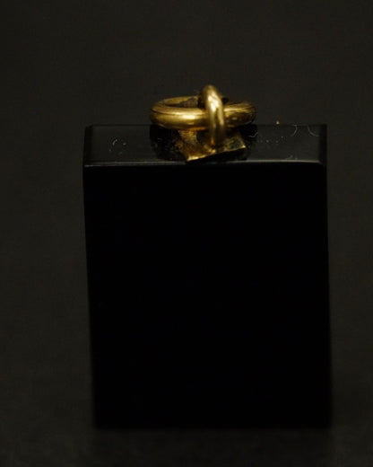 Antique 10K Gold Forget-Me-Not Mourning Pendant