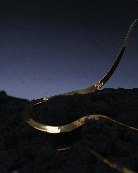 Vintage 14K Gold Herringbone Necklace