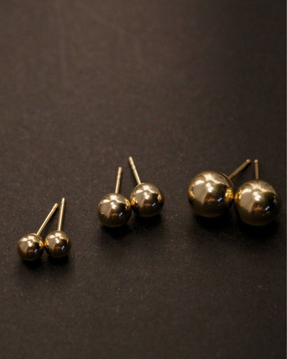 Vintage 14k Gold Ball Stud Earrings