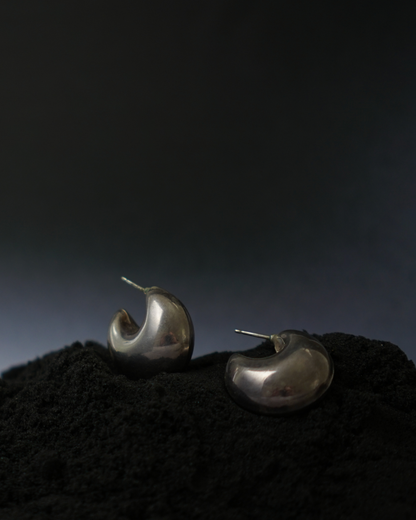 Vintage Sterling Silver Puffy Huggers