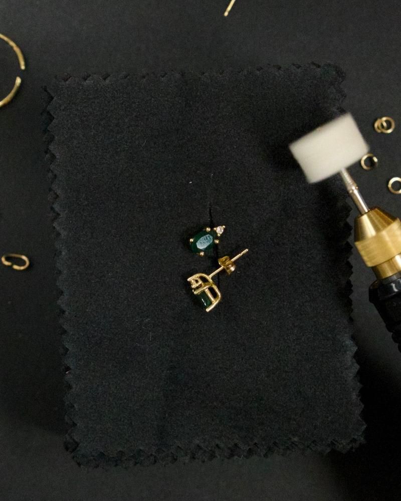 Emerald and Diamond Studs