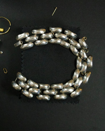 Vintage Sterling Silver Panther Link Chain Bracelet