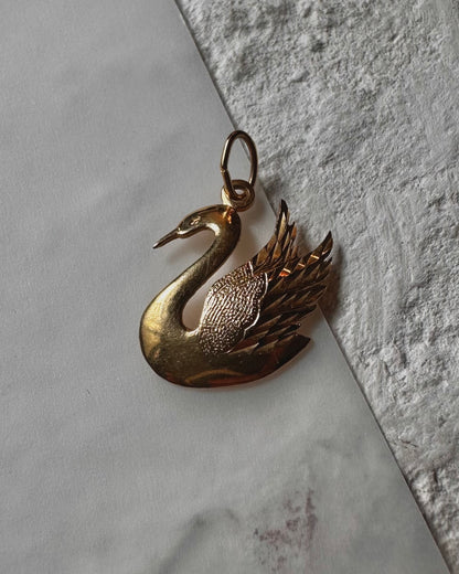 Hand-Engraved Swan Pendant
