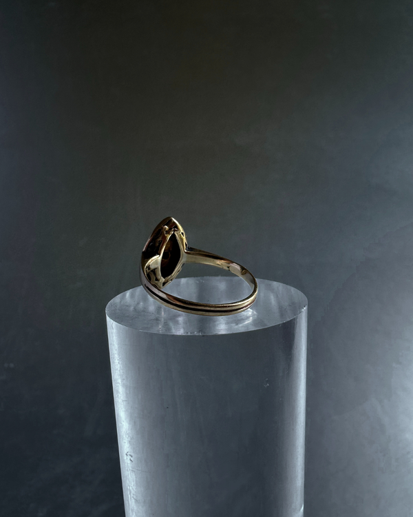 Antique 18K Gold Enamel Diamond Ring