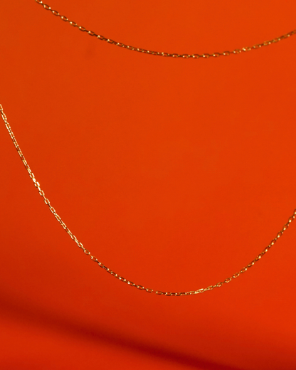 Vintage 14K Gold Beveled Cable Chain Necklace