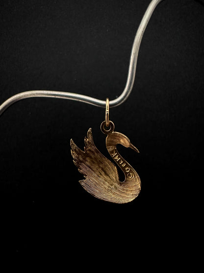 Hand-Engraved Swan Pendant