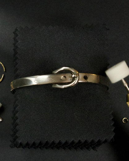 Antique Sterling Silver Buckle Hinged Cuff