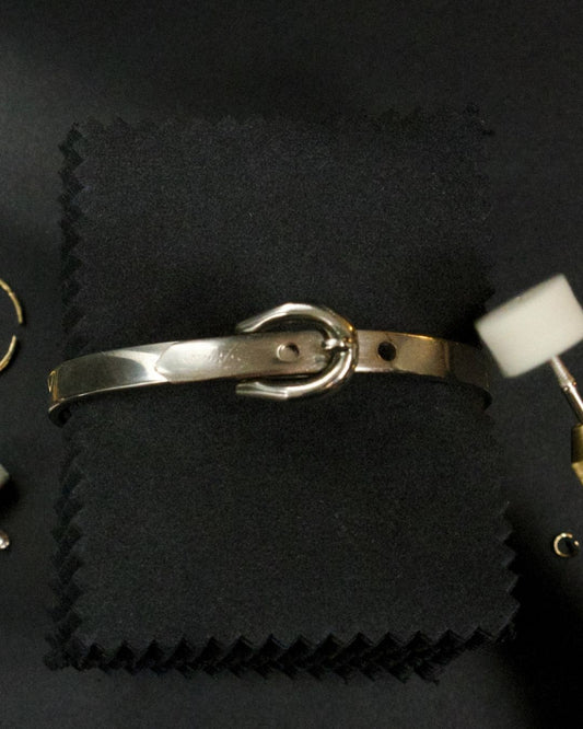 Antique Sterling Silver Buckle Hinged Cuff