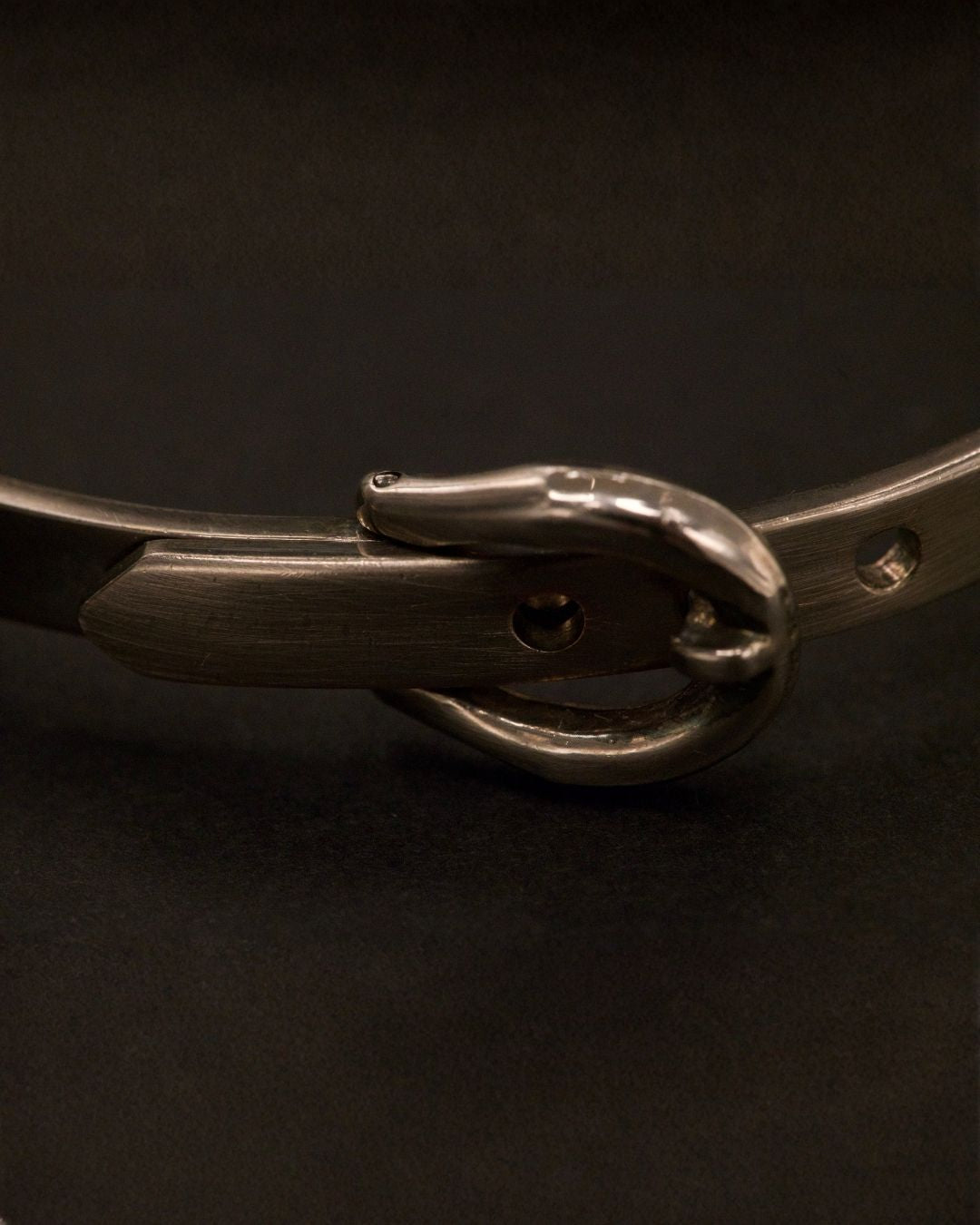 Antique Sterling Silver Buckle Hinged Cuff