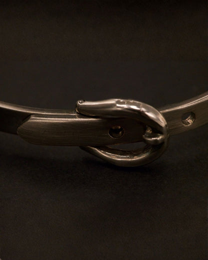 Antique Sterling Silver Buckle Hinged Cuff