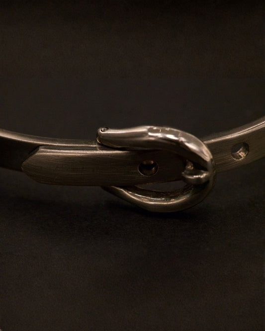 Antique Sterling Silver Buckle Hinged Cuff