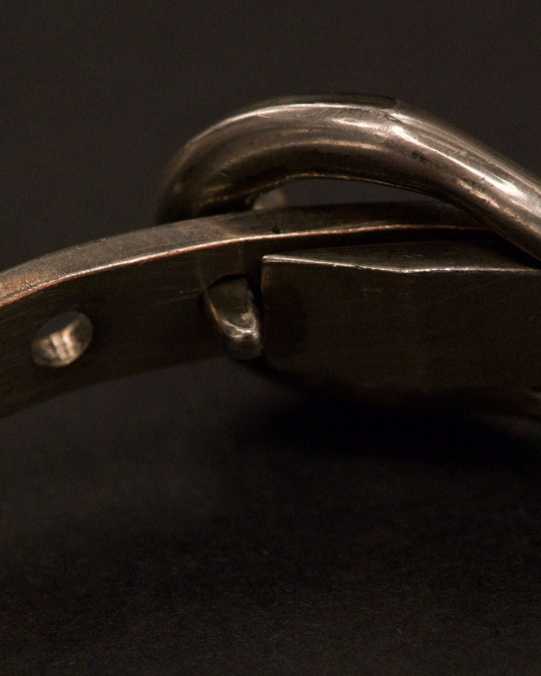 Antique Sterling Silver Buckle Hinged Cuff