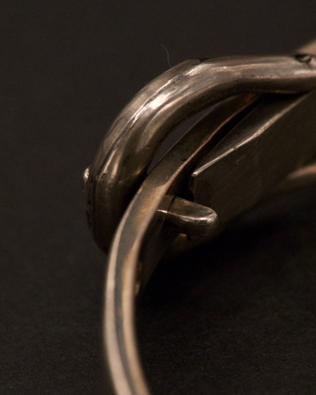 Antique Sterling Silver Buckle Hinged Cuff