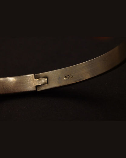 Antique Sterling Silver Buckle Hinged Cuff