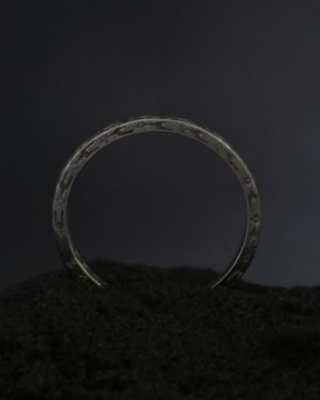 Antique Platinum Hand-Engraved Diamond Band