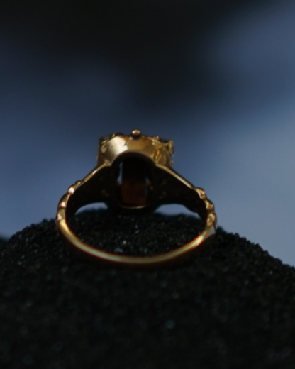 Antique 10K Gold Seed Pearl Glass Ring
