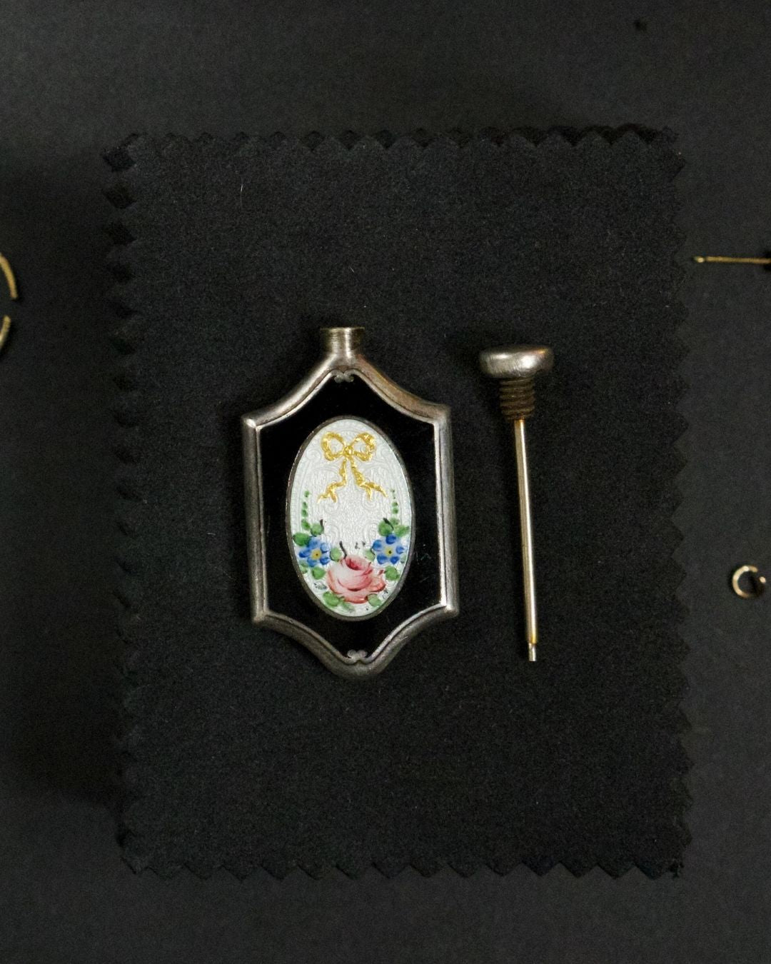 Antique Silver Purse Perfume Bottle