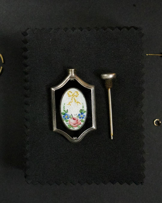 Antique Silver Purse Perfume Bottle