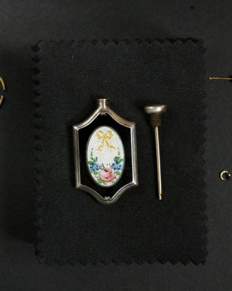 Antique Sterling Silver Perfume Bottle Pendant