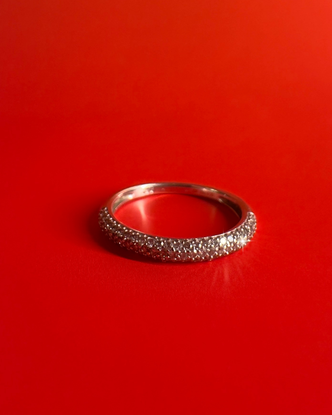 Vintage 18K Gold Pavé Half Eternity Band