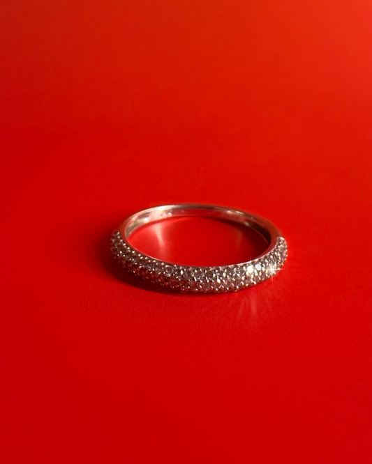 Vintage 18K Gold Pavé Half Eternity Band
