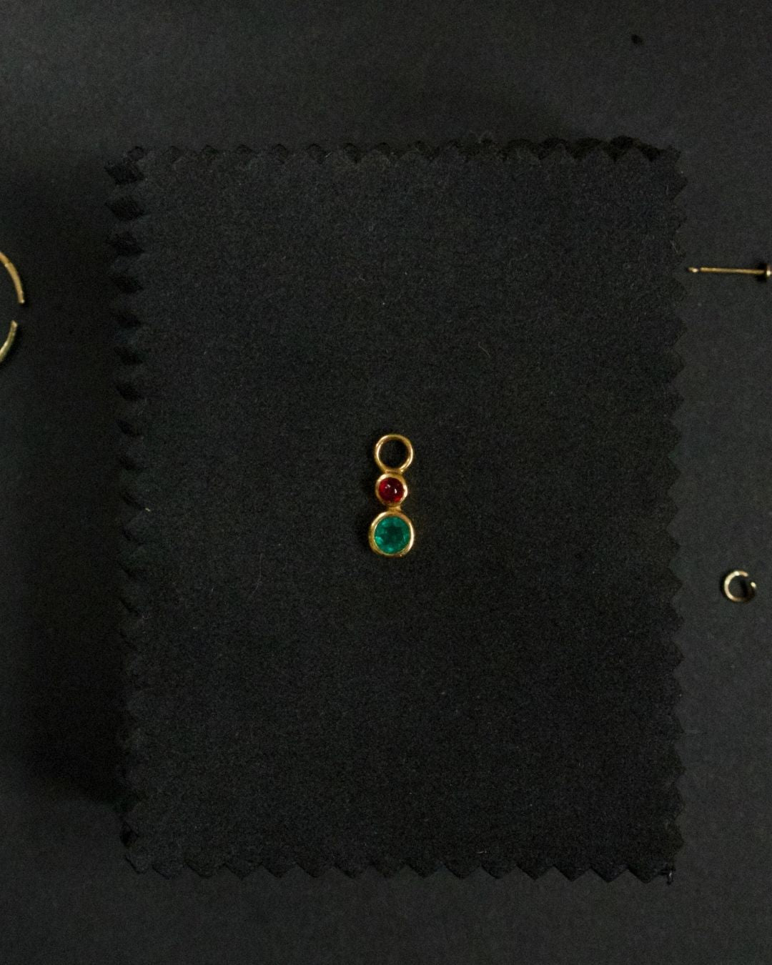 Vintage Gold Ruby Emerald Pendant
