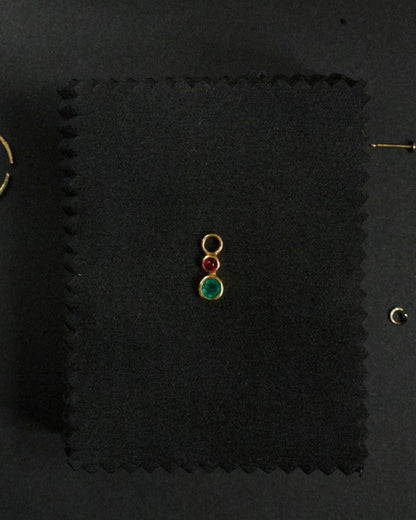 Vintage Gold Ruby Emerald Pendant
