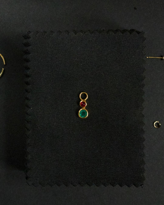 Vintage Gold Ruby Emerald Pendant