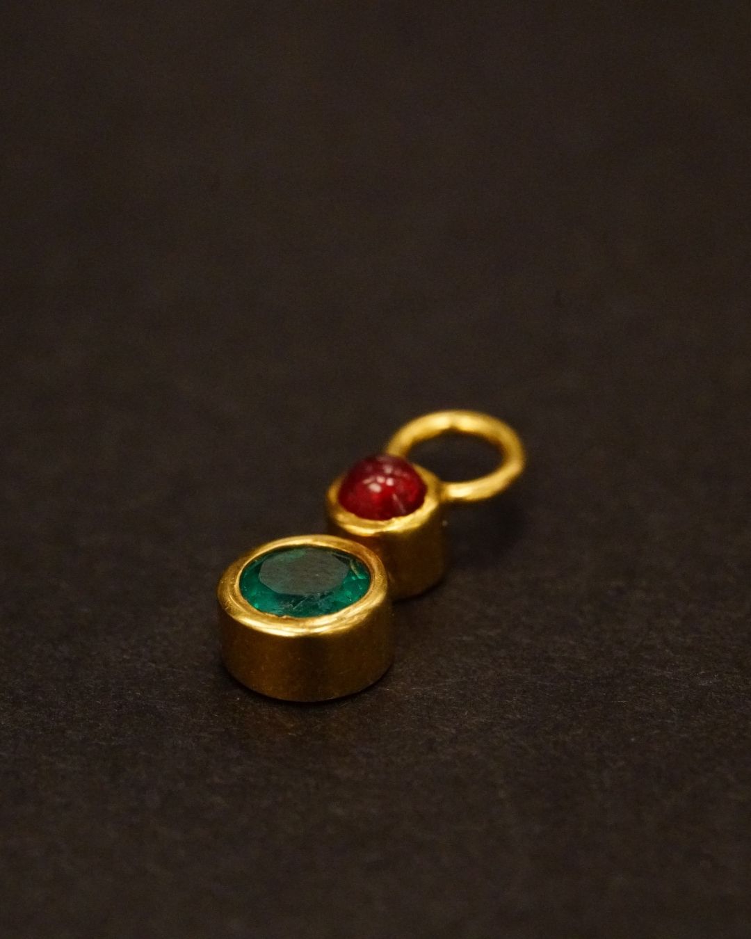 Vintage Gold Ruby Emerald Pendant