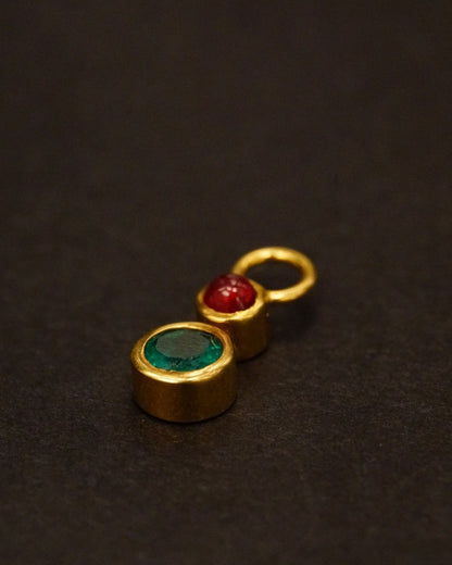 Vintage Gold Ruby Emerald Pendant