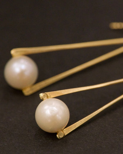 Vintage Gold Pearl Earrings