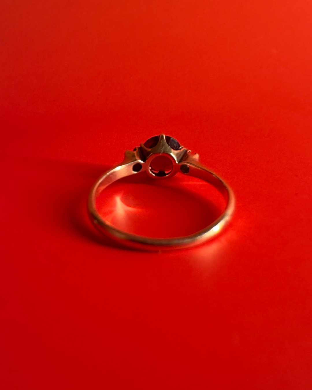 Antique 14k Gold Garnet and Seed Pearl Ring