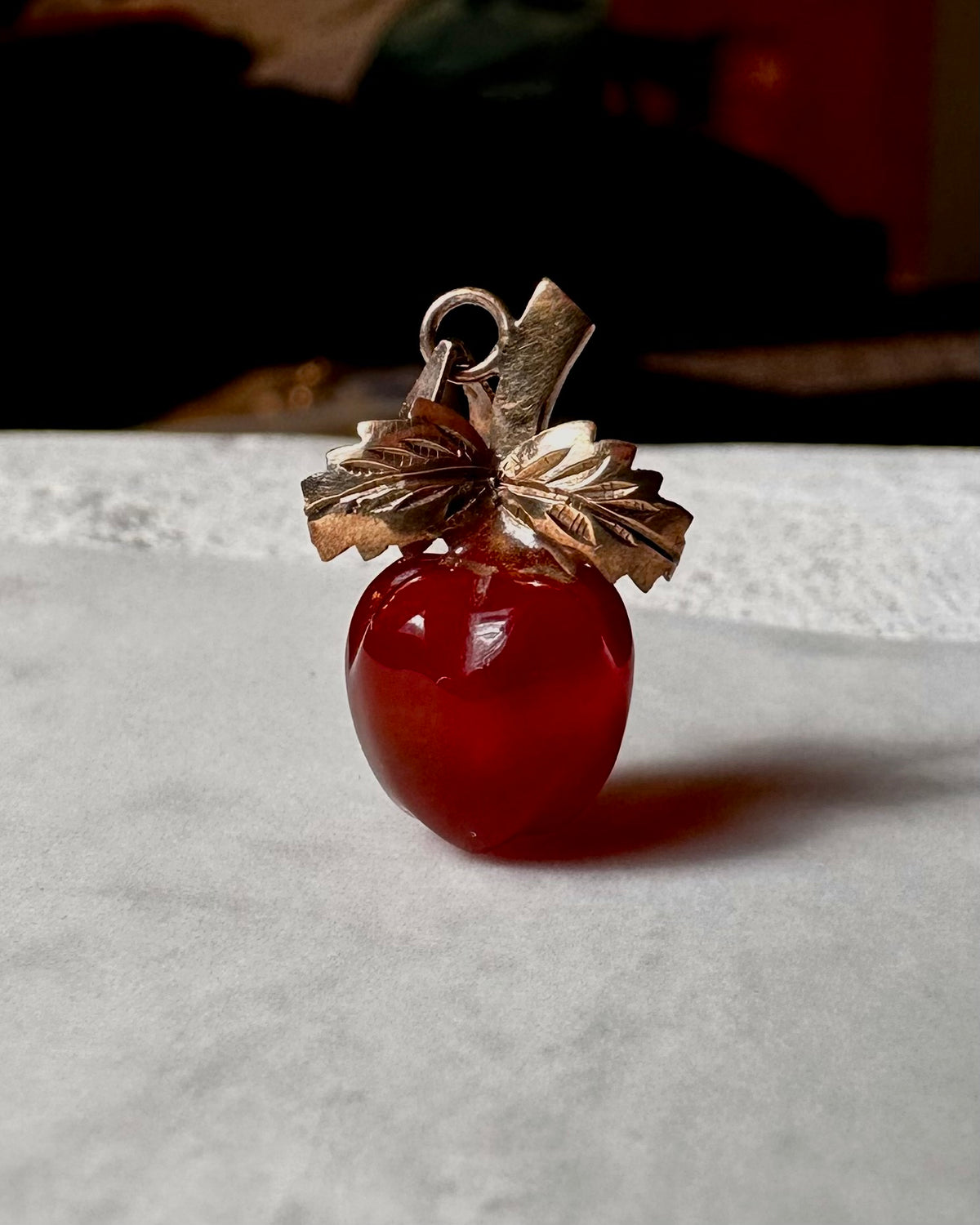 Red Jade Apple Pendant