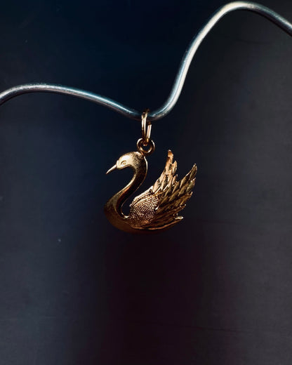 Hand-Engraved Swan Pendant