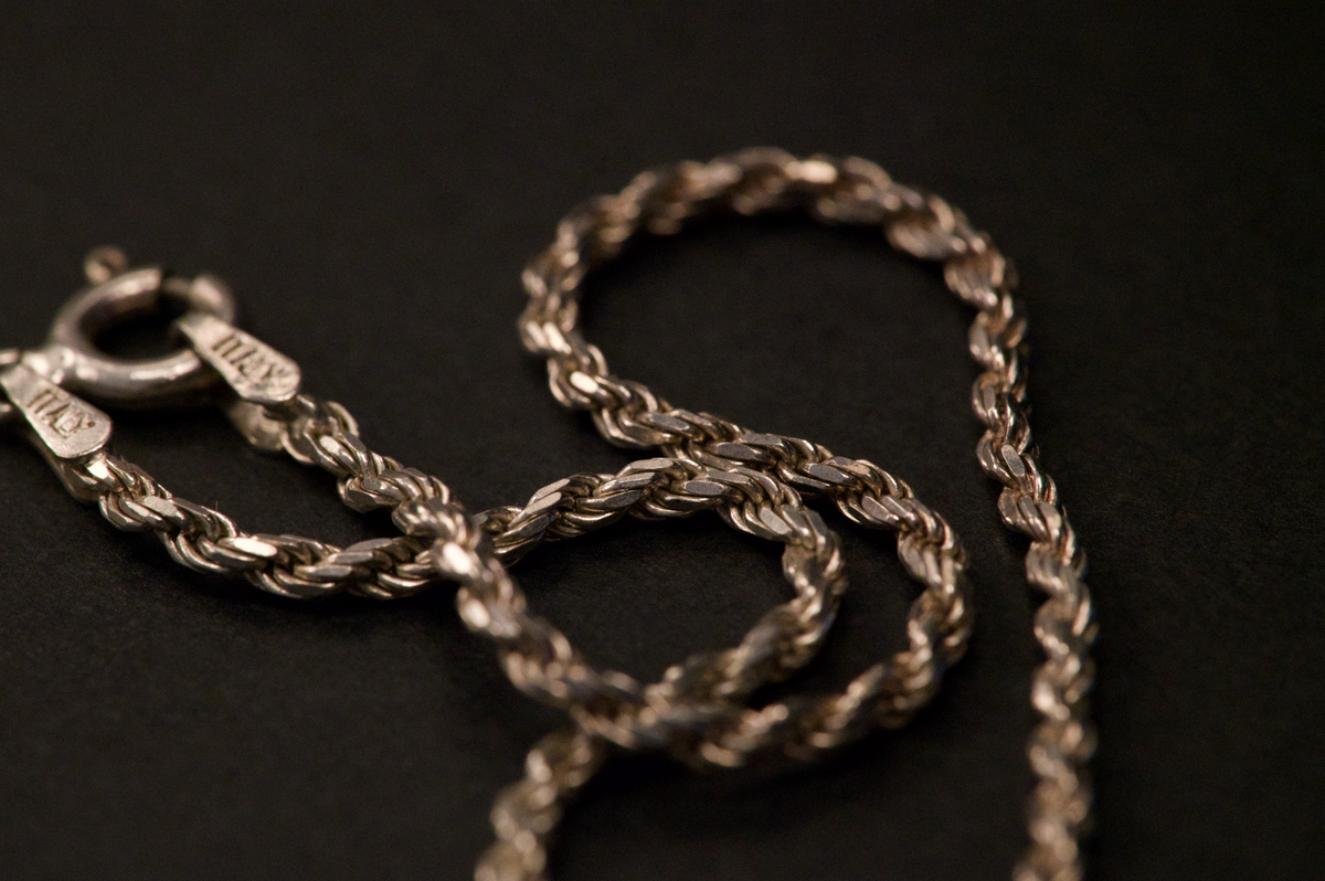 Vintage Sterling Silver Rope Chain Bracelet