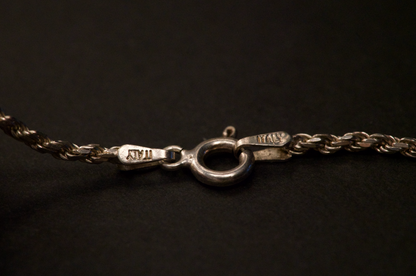 Vintage Sterling Silver Rope Chain Bracelet