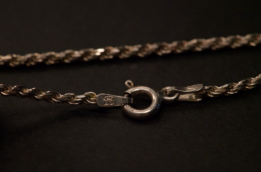 Vintage Sterling Silver Rope Chain Bracelet